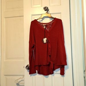 Burgundy blouse NWT